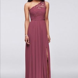 NWT Long One Shoulder Mauve Dress